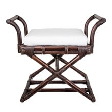 Brown Bahamas Rattan Stool with Cushion